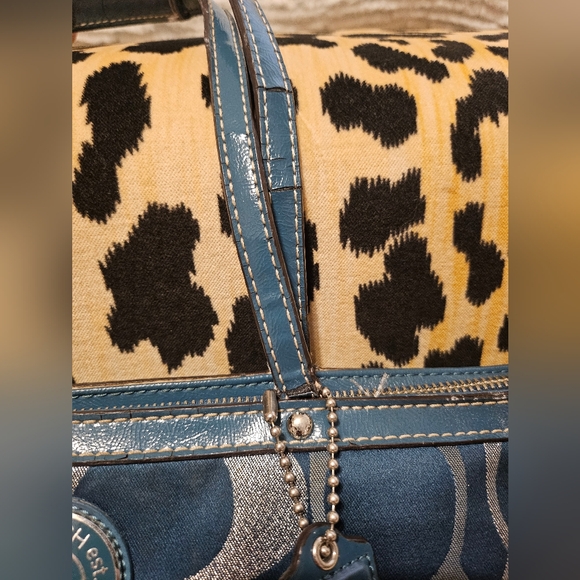 Coach Turquoise and Silver Tote Bag - Picture 3 of 8